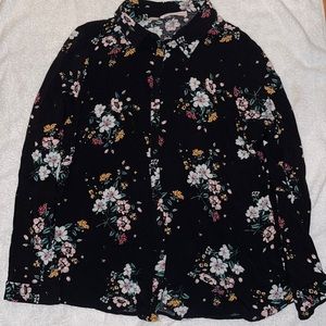 Black Floral Blouse